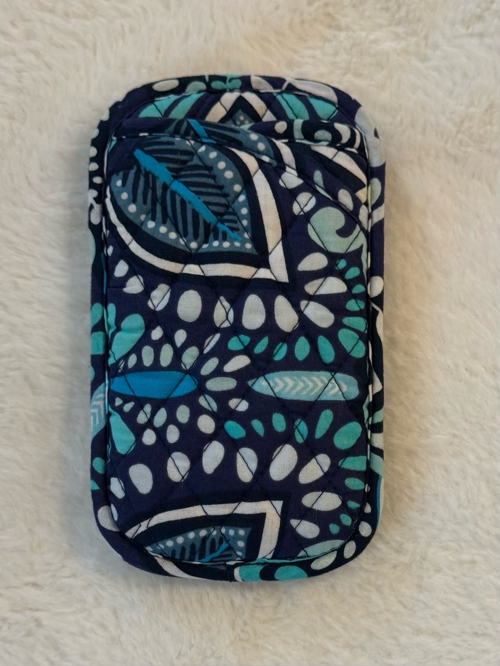 Vera Bradley Double Eye Glass Sleeve/Case Quilted Cotton Blue Island Medallion
